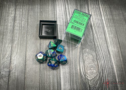 Gemini Blue-Green/gold Polyhedral 7-Dice Set