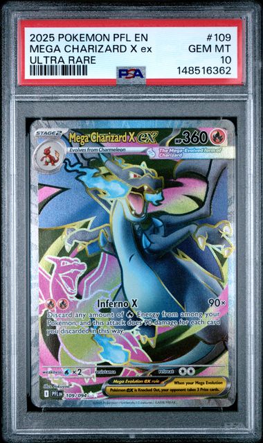 Mega Charizard X Ex (109) - Phantasmal Flames - PSA 10