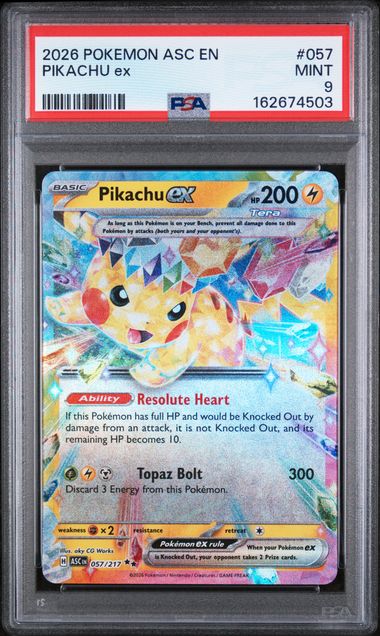 Pikachu Ex (57) - Ascended Heroes - PSA 9