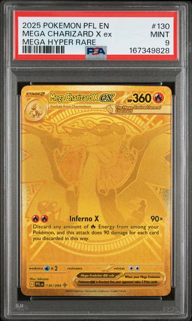 Mega Charizard X Ex (130) - Phantasmal Flames - PSA 9