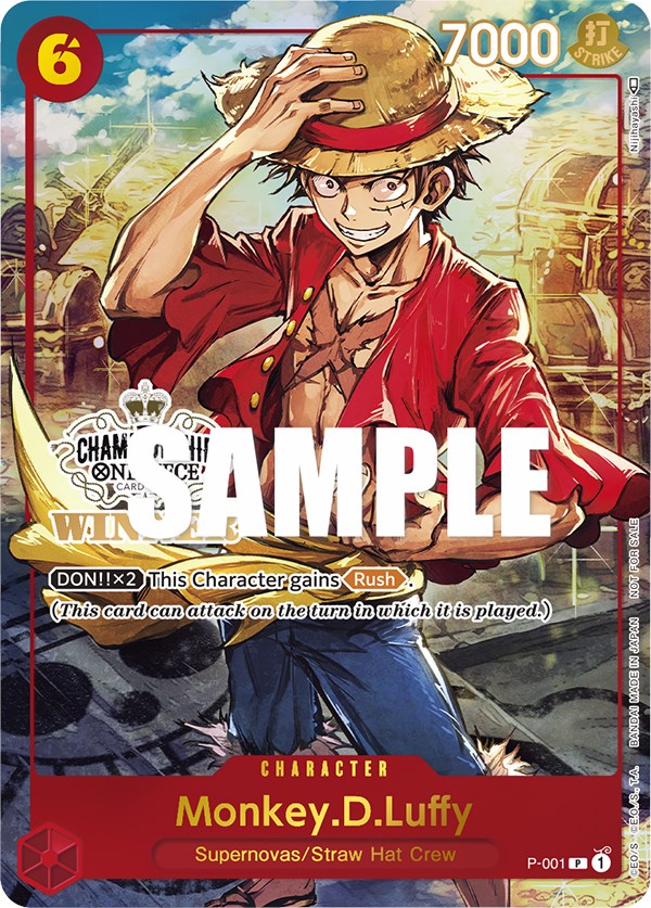 Monkey.D.Luffy (P-001) (Store Championship Trophy Card) [One Piece Promotion Cards]