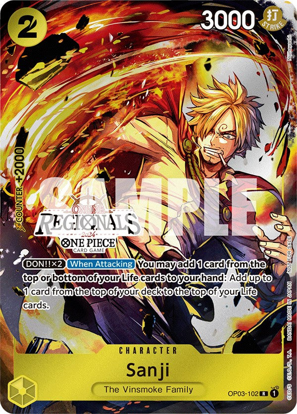 Sanji (OP03-102) (Online Regional 2024) [Participant] [One Piece Promotion Cards]