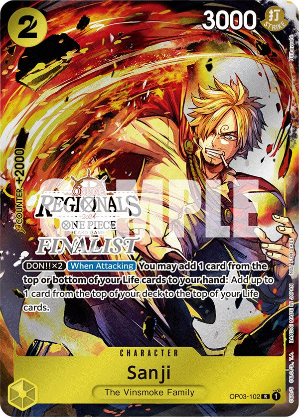 Sanji (OP03-102) (Online Regional 2024) [Finalist] [One Piece Promotion Cards]