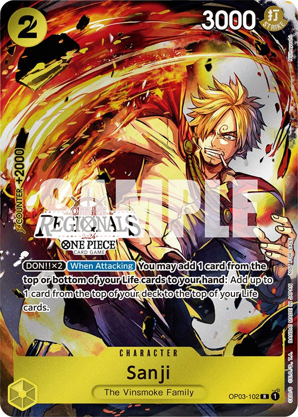 Sanji (OP03-102) (Offline Regional 2024) [Participant] [One Piece Promotion Cards]