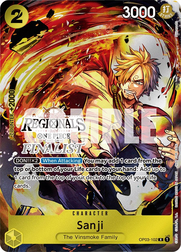Sanji (OP03-102) (Offline Regional 2024) [Finalist] [One Piece Promotion Cards]
