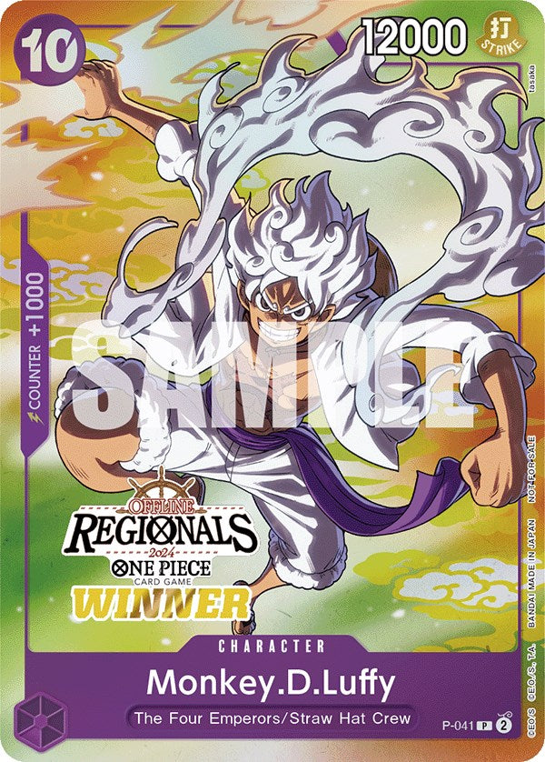 Monkey.D.Luffy (P-041) (Offline Regional 2024 Vol. 2) [Winner] [One Piece Promotion Cards]