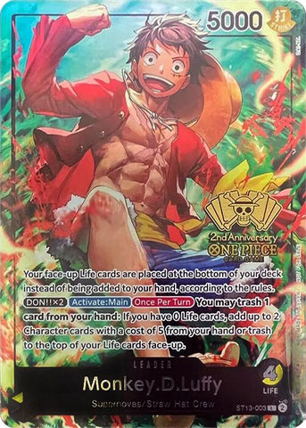 Monkey.D.Luffy (ST13-003) (2nd Anniversary Tournament) [One Piece Promotion Cards]