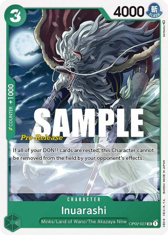 Inuarashi (OP02-027) [Paramount War Pre-Release Cards]