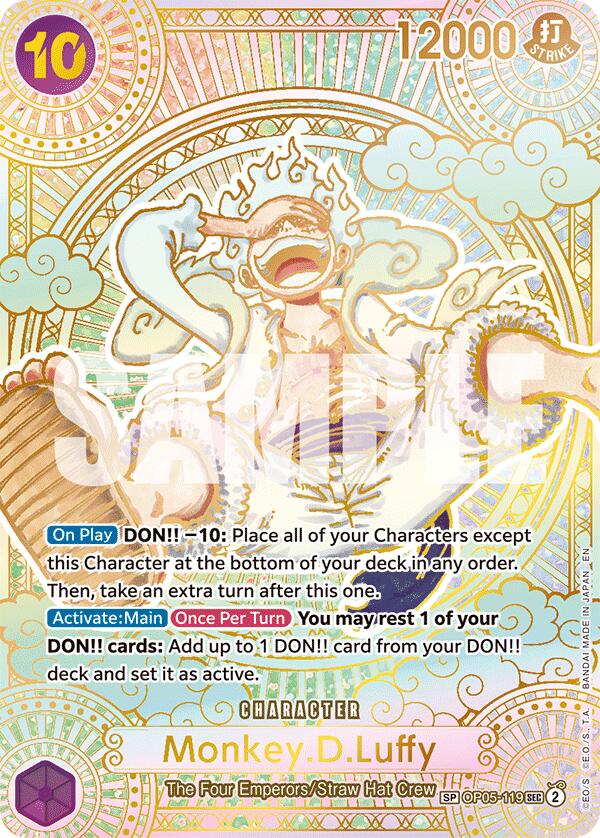 Monkey.D.Luffy (OP05-119) (SP) (Gold) [A Fist of Divine Speed]