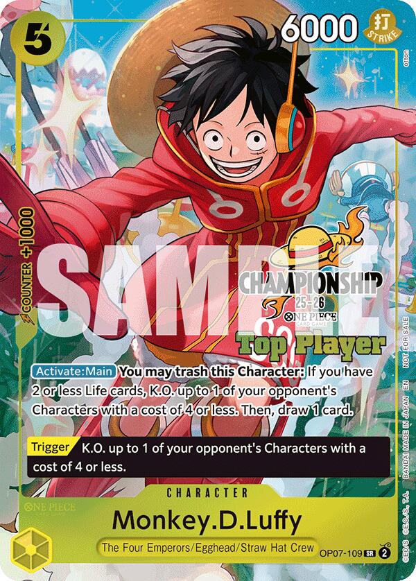 Monkey.D.Luffy (OP07-109) (CS 25-26 Top Player Pack) [One Piece Promotion Cards]