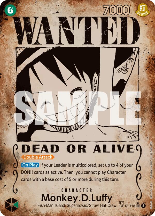 Monkey.D.Luffy (OP13-118) (Wanted Poster) [Carrying On His Will]