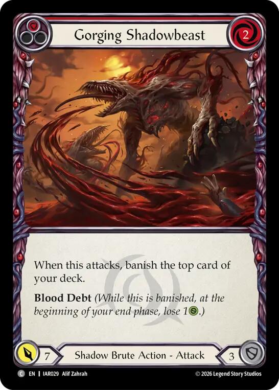 Gorging Shadowbeast (Red) [IAR029] (Usurp the Shadow Throne)  Rainbow Foil