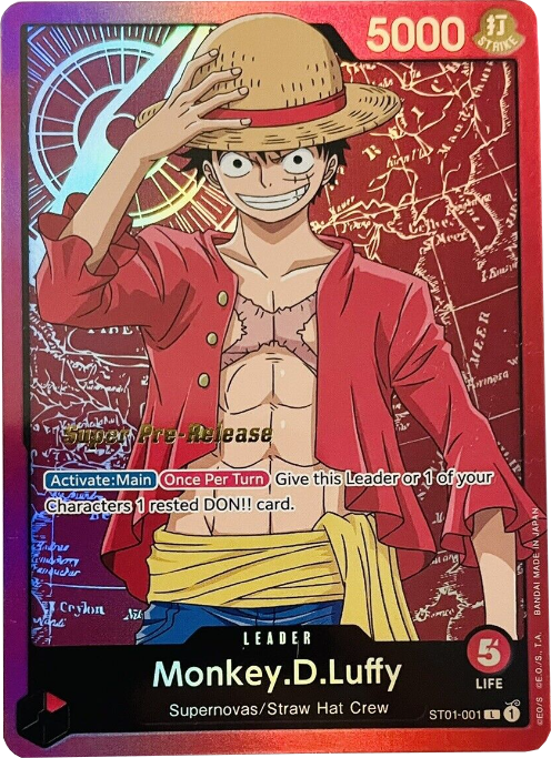 Monkey.D.Luffy (ST01-001) [Super Pre-Release Starter Deck: Straw Hat Crew]